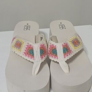 Colorful Crochet Platform Sandals